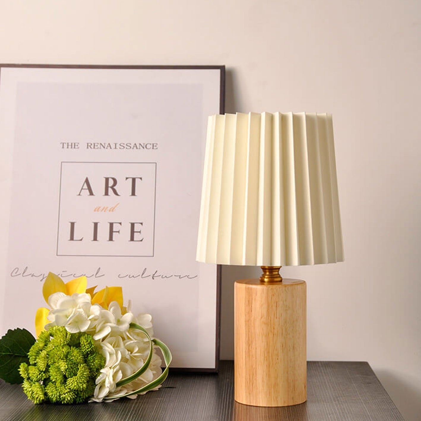 Marlow Pleated Wood Table Lamp