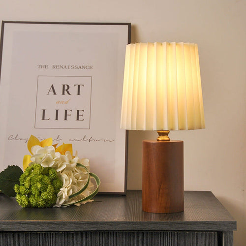 Marlow Pleated Wood Table Lamp