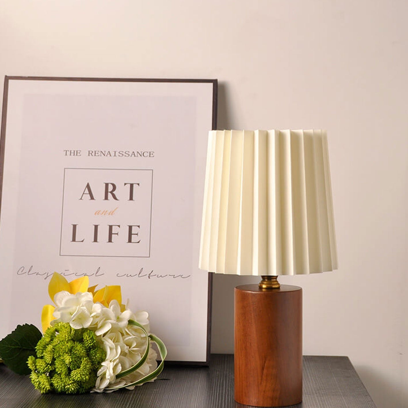 Marlow Pleated Wood Table Lamp