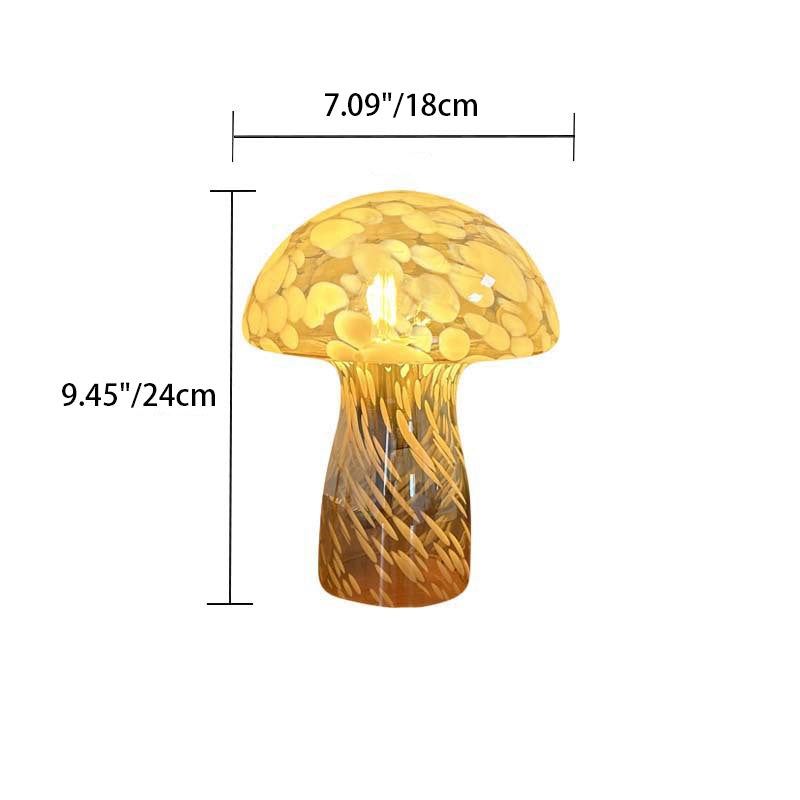 Nova Glass Mushroom Bedside Table Lamp