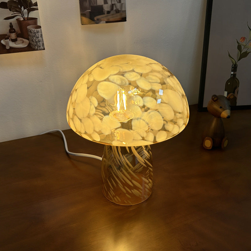 Nova Glass Mushroom Bedside Table Lamp