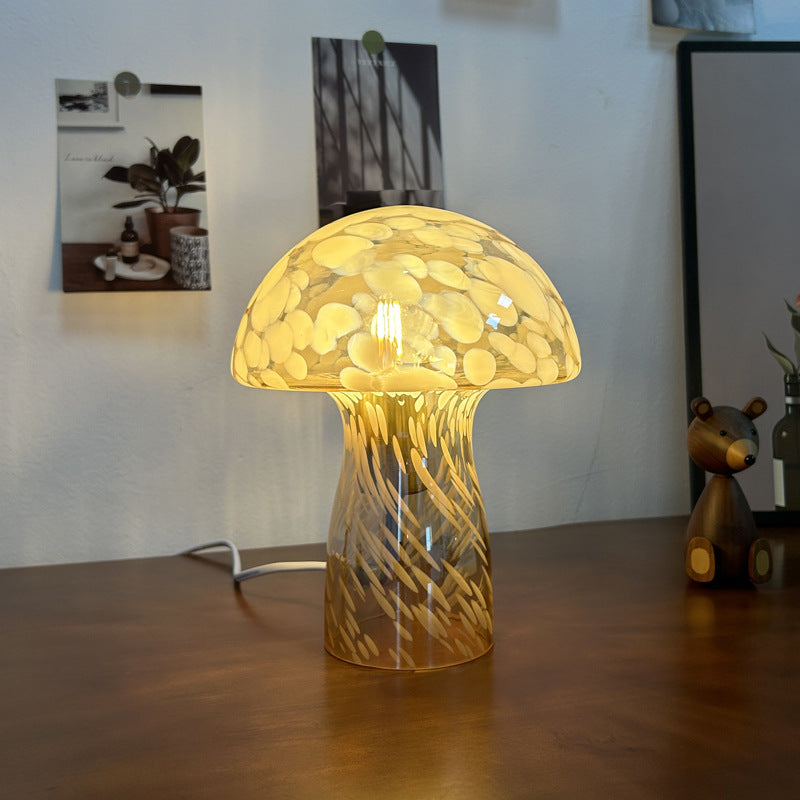 Nova Glass Mushroom Bedside Table Lamp