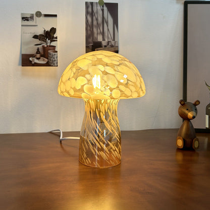 Nova Glass Mushroom Bedside Table Lamp
