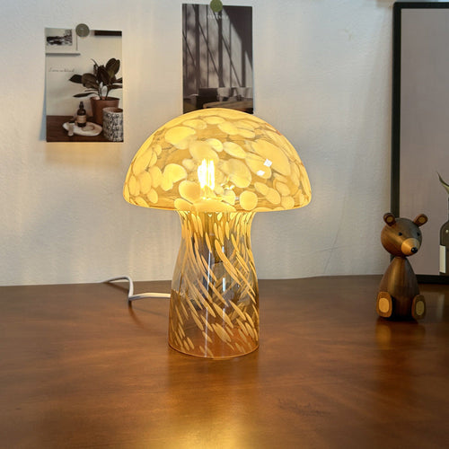 Nova Glass Mushroom Bedside Table Lamp