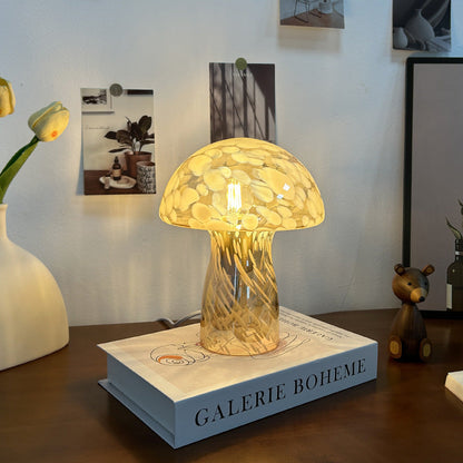 Nova Glass Mushroom Bedside Table Lamp