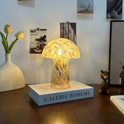 Nova Glass Mushroom Bedside Table Lamp