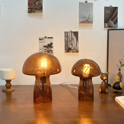 Nova Glass Mushroom Bedside Table Lamp