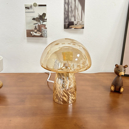Nova Glass Mushroom Bedside Table Lamp