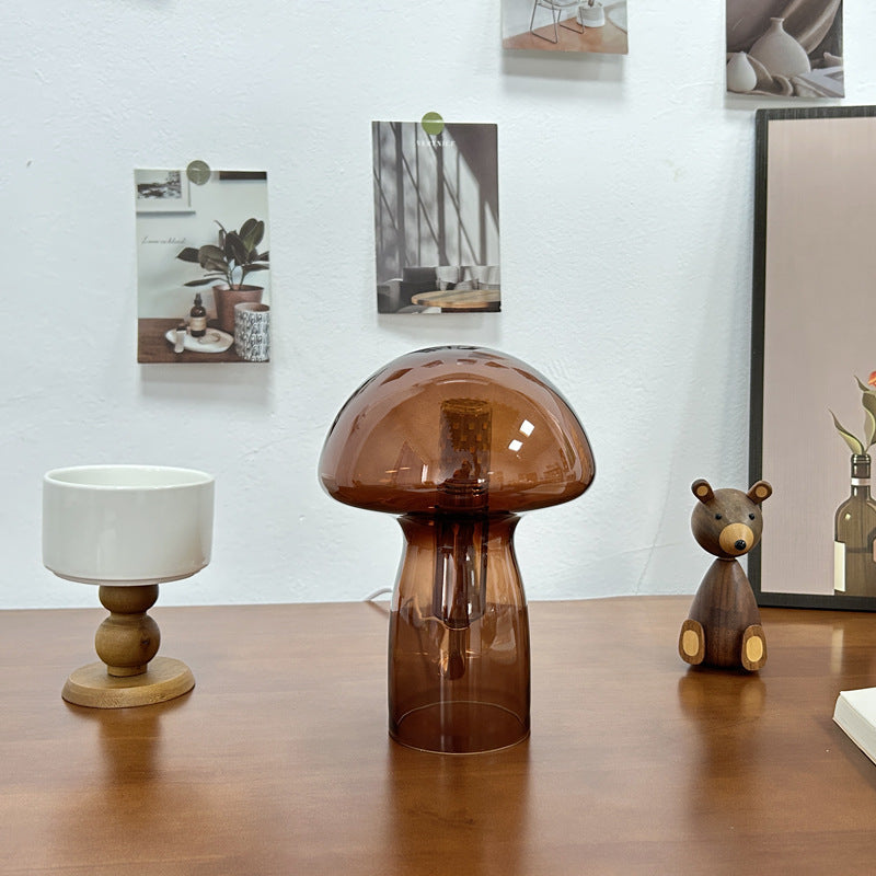 Nova Glass Mushroom Bedside Table Lamp
