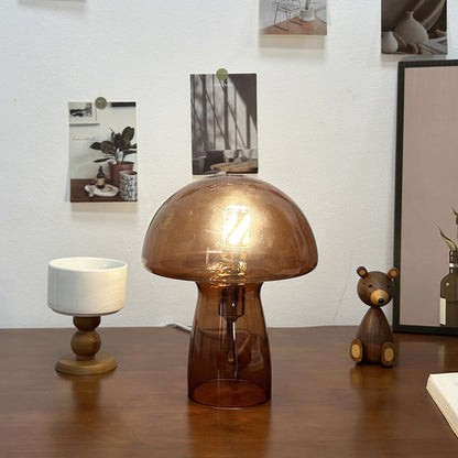 Nova Glass Mushroom Bedside Table Lamp