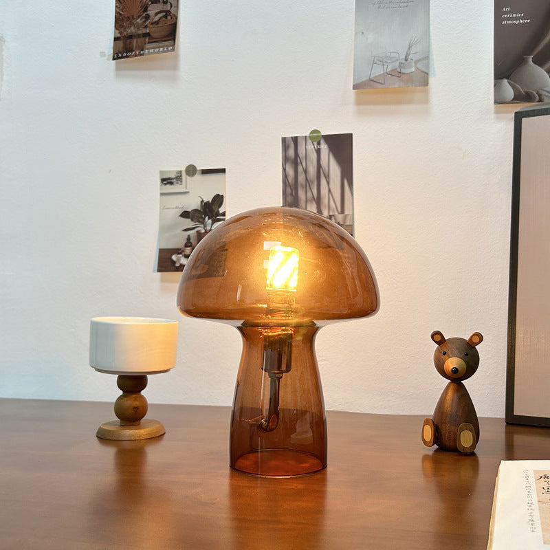 Nova Glass Mushroom Bedside Table Lamp