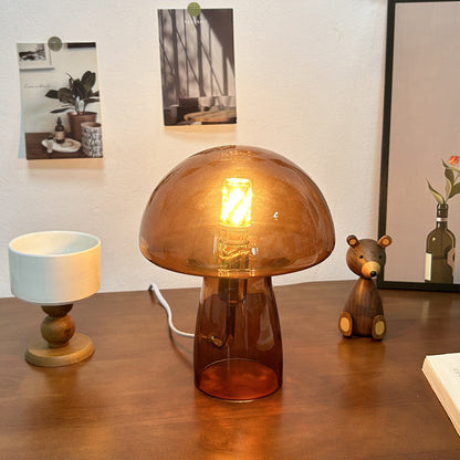 Nova Glass Mushroom Bedside Table Lamp