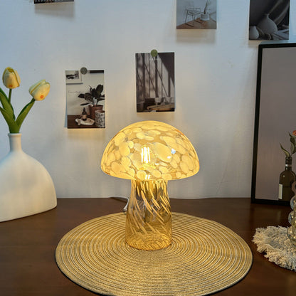 Nova Glass Mushroom Bedside Table Lamp